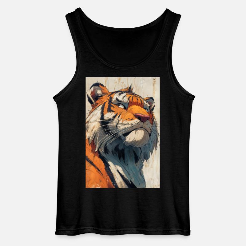 Illustration eines Tigers - Gildan Männer Tank Top - Schwarz