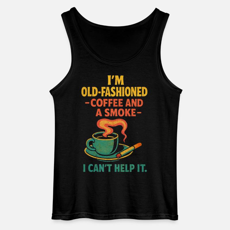 Altmodischer Kaffee und eine Zigarette - Gildan Männer Tank Top - Schwarz