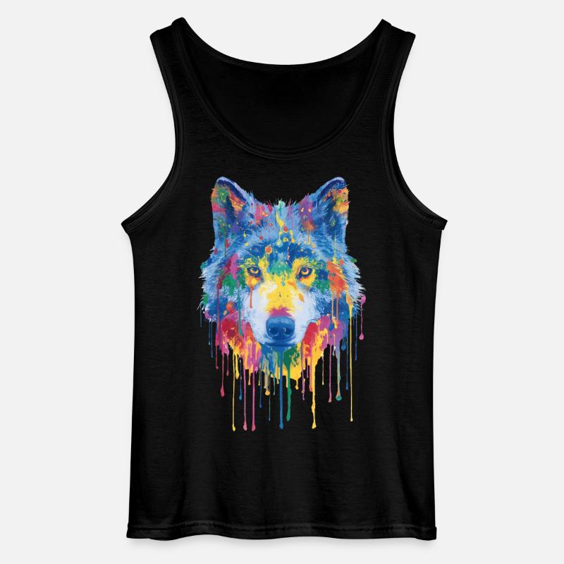 Wolf - Gildan Men’s Tank Top - black