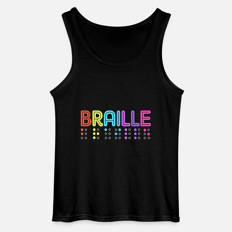 Blindenschrift Braille Blind - Gildan Männer Tank Top - Schwarz