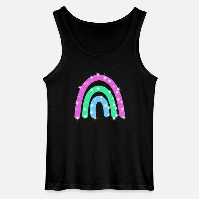 Polysexual Glitzer Regenbogen - Gildan Männer Tank Top - Schwarz