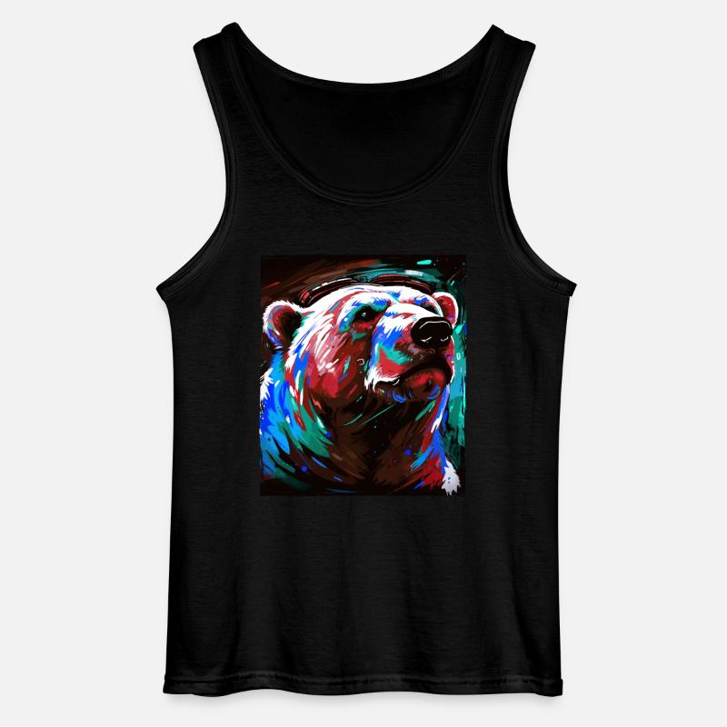 Eisbär Porträt Polar bär - Gildan Männer Tank Top - Schwarz
