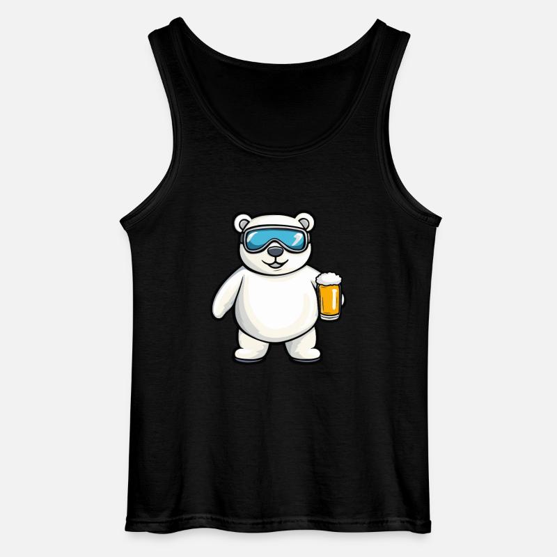 Eisbär Apres Ski Bier Comic - Gildan Männer Tank Top - Schwarz