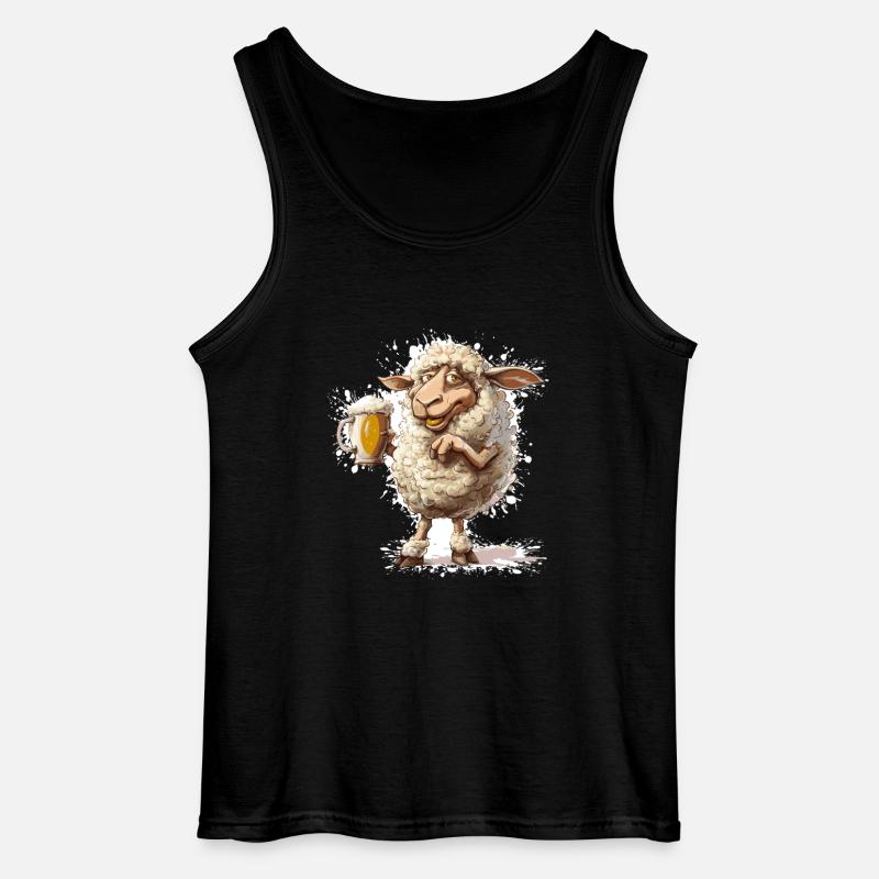 Schaf Bier Lustig - Gildan Männer Tank Top - Schwarz