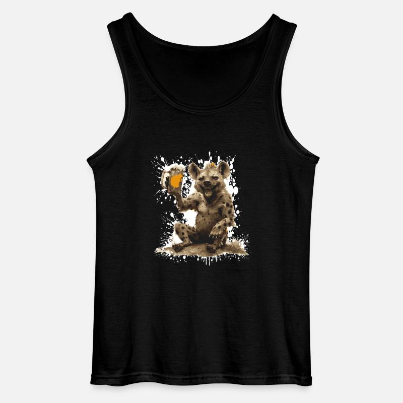 Hyäne Bier Lustig - Gildan Männer Tank Top - Schwarz