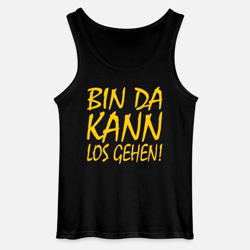 Bin da kann losgehen - Gildan Männer Tank Top - Schwarz