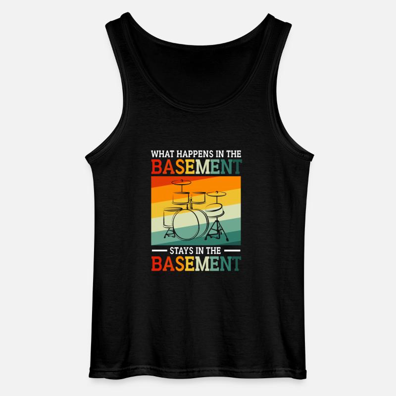 Drummer Drum Drumsticks - Gildan Men’s Tank Top - black