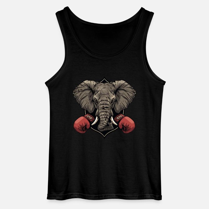 Elefant Boxer MMA Logo - Gildan Männer Tank Top - Schwarz