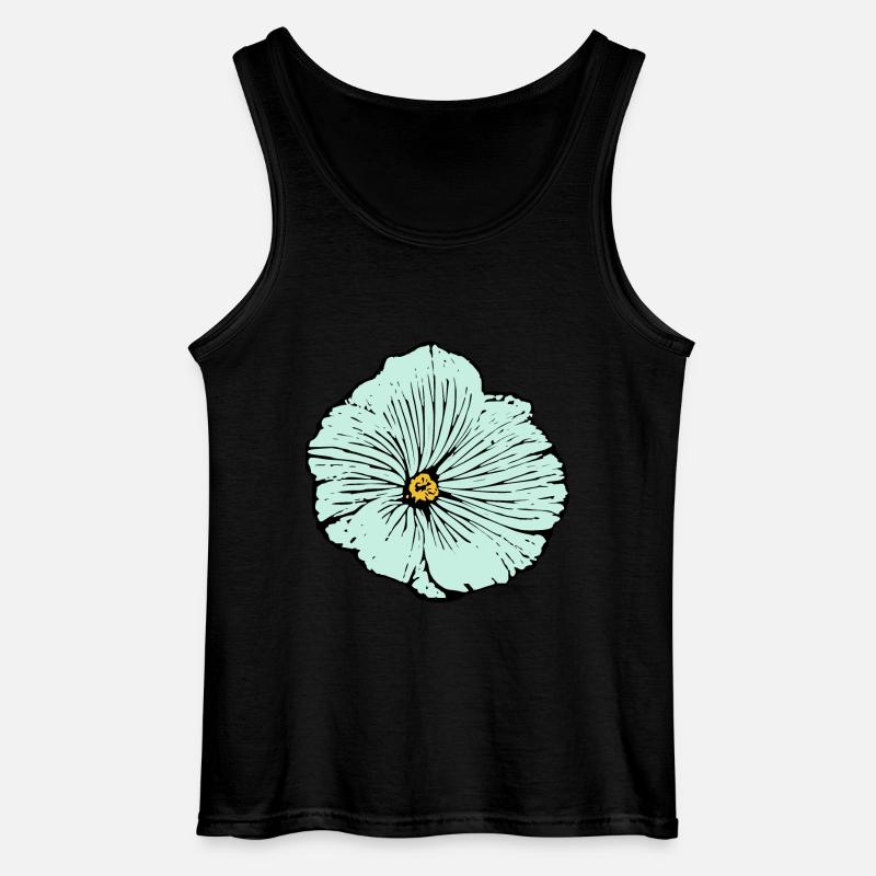 Blume hellblau blaue Blume Malve - Gildan Männer Tank Top - Schwarz