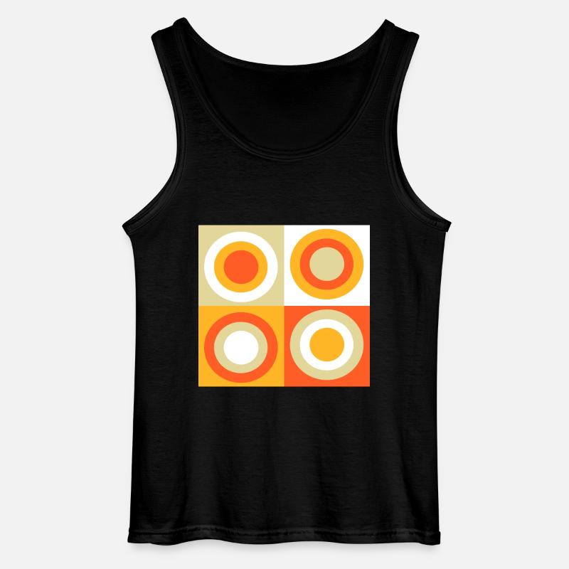 70s Pattern Retro Gift - Gildan Men’s Tank Top - black