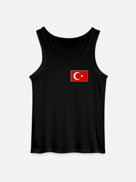 Turkish Flag Stylish Symbol Design - Gildan Men’s Tank Top - black