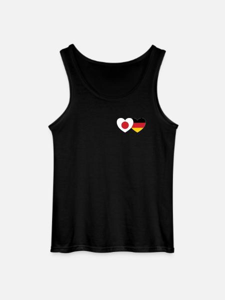 Japan Germany Flag Heart - Gildan Men’s Tank Top - black