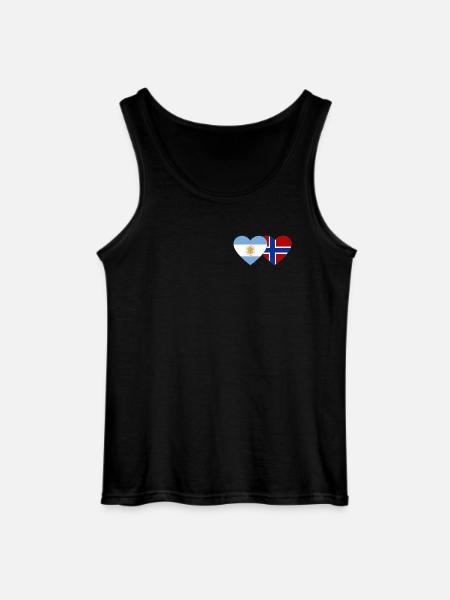 Argentina Norway Flag Heart - Gildan Men’s Tank Top - black