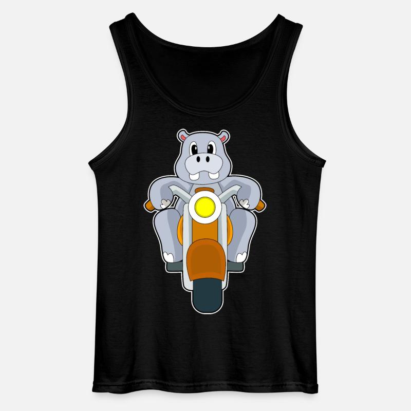 Nilpferd Motorrad - Gildan Männer Tank Top - Schwarz