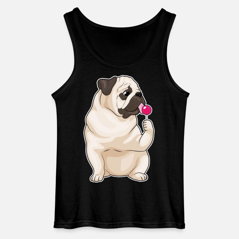 Mops Lollipop - Gildan Männer Tank Top - Schwarz
