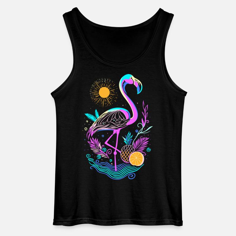 Flamingo Ananas Früchte - Gildan Männer Tank Top - Schwarz