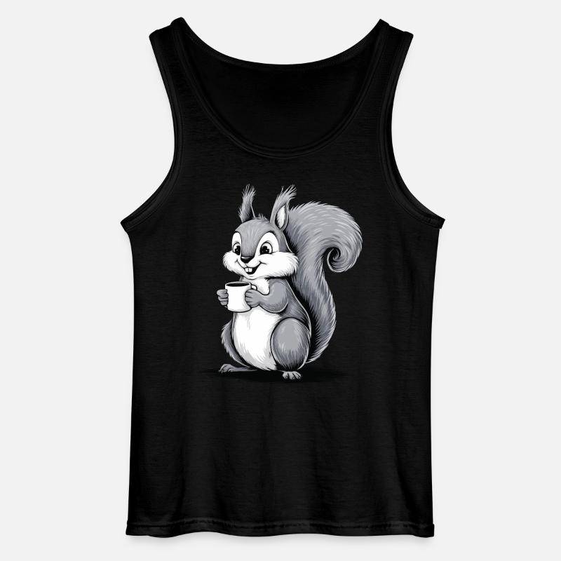 Eichhörnchen Eichhörnchen Kaffee trinken Koffein - Gildan Männer Tank Top - Schwarz