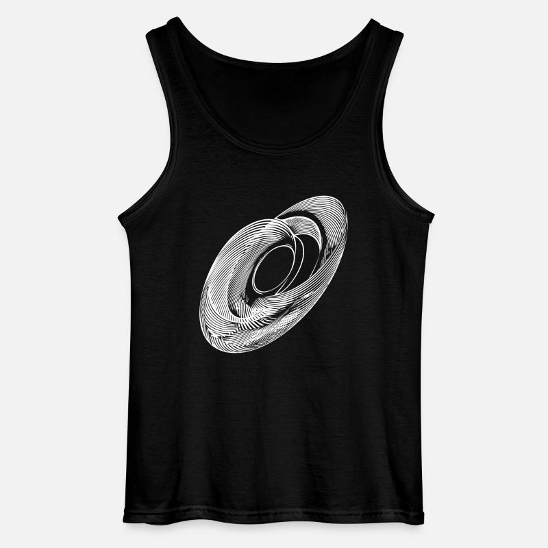 Geometric Circle Ellipses Lines - Gildan Men’s Tank Top - black