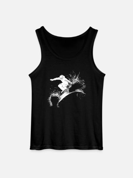Powder Snow Jump Style Move Crazy Snowboard - Gildan Men’s Tank Top - black
