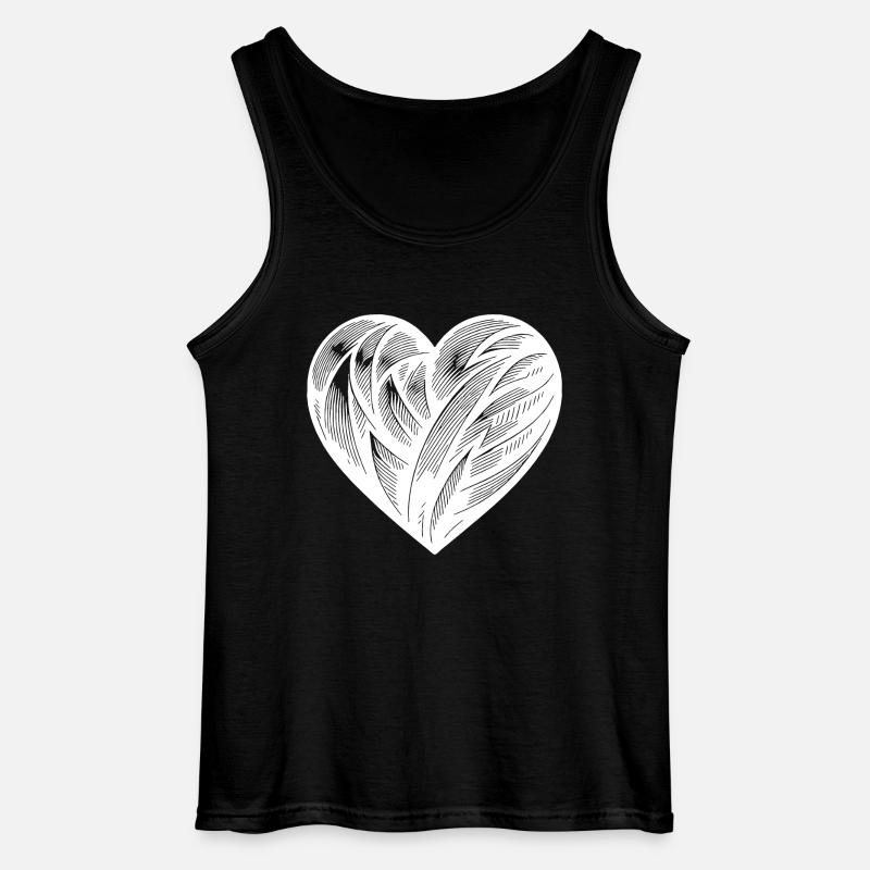 Elegantes Tattoo Herz - Gildan Männer Tank Top - Schwarz