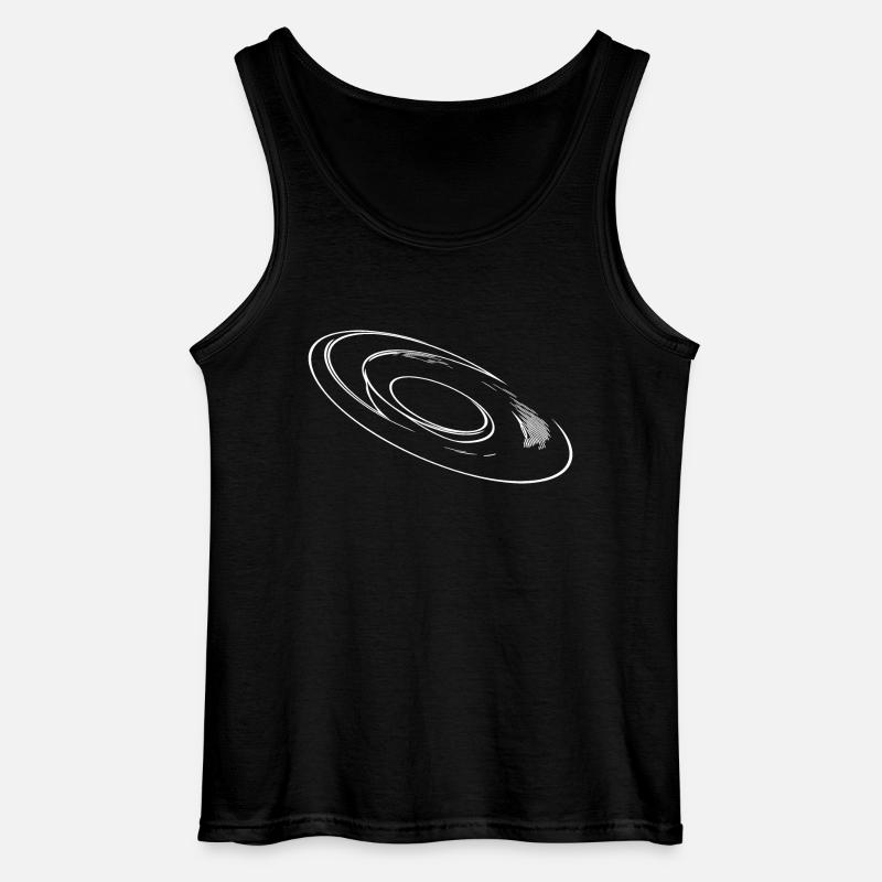 Geometric three-dimensional circular disk - Gildan Men’s Tank Top - black