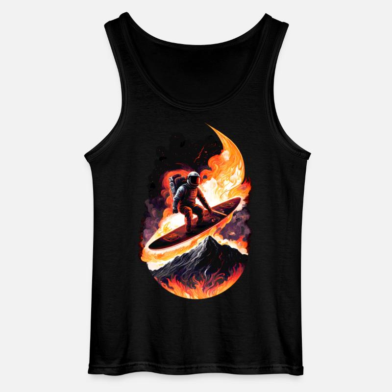 Surfender Astronaut - Gildan Männer Tank Top - Schwarz