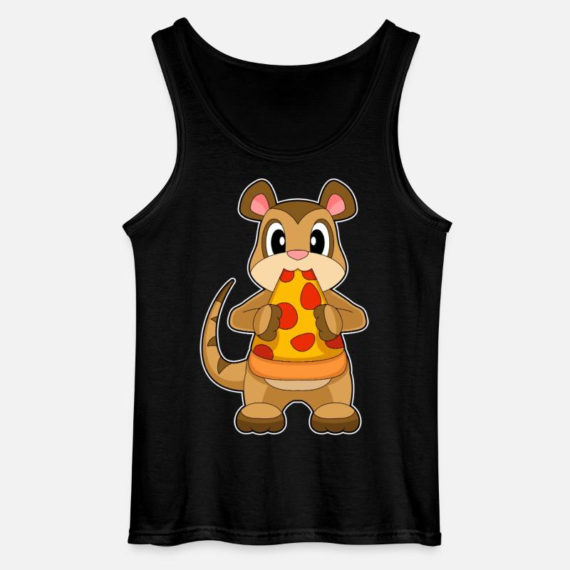 Erdmännchen Pizza - Gildan Männer Tank Top - Schwarz