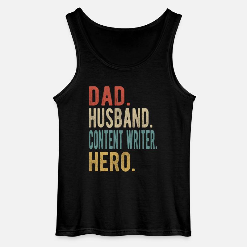 Content Writer Papa Ehemann Held - Gildan Männer Tank Top - Schwarz