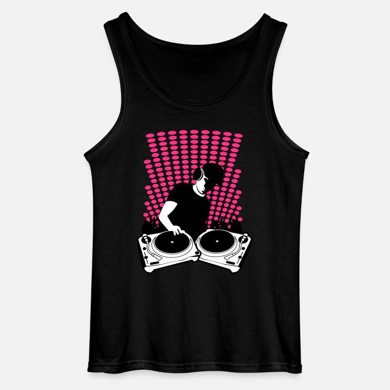 DJ mit Turntables - Gildan Männer Tank Top - Schwarz