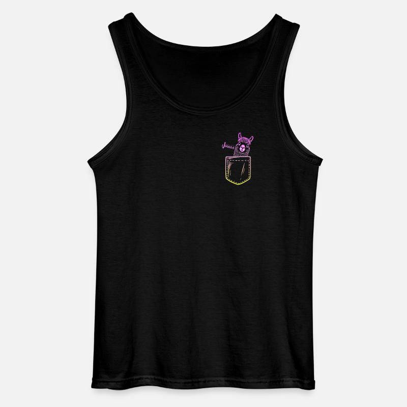 Alpaka in einer Pocket-Optik – Brusttasche - Gildan Männer Tank Top - Schwarz