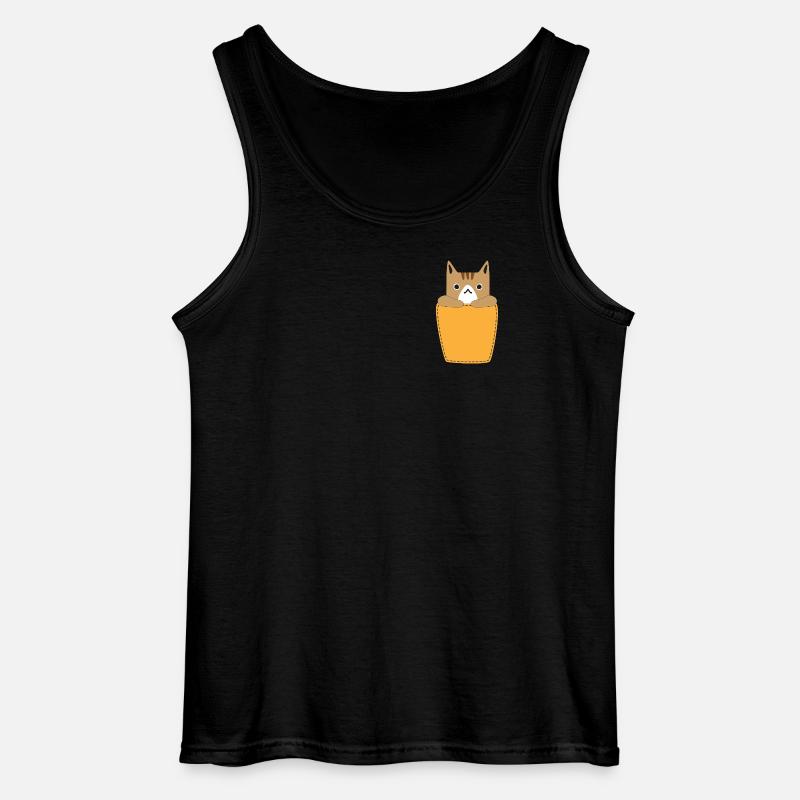 Brusttasche mit Katze - Gildan Männer Tank Top - Schwarz