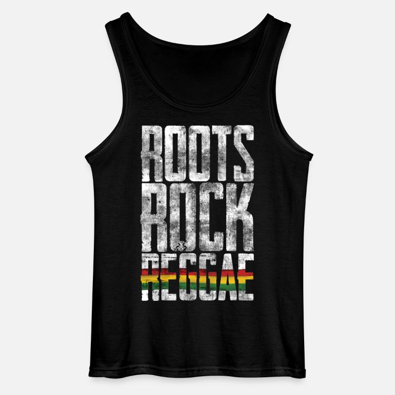 Roots Rock Reggae Flag - Gildan Männer Tank Top - Schwarz