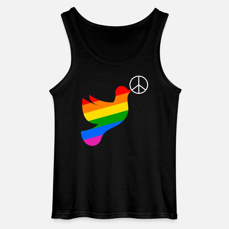 Friedenstaube Regenbogenfahne Peace - Gildan Männer Tank Top - Schwarz