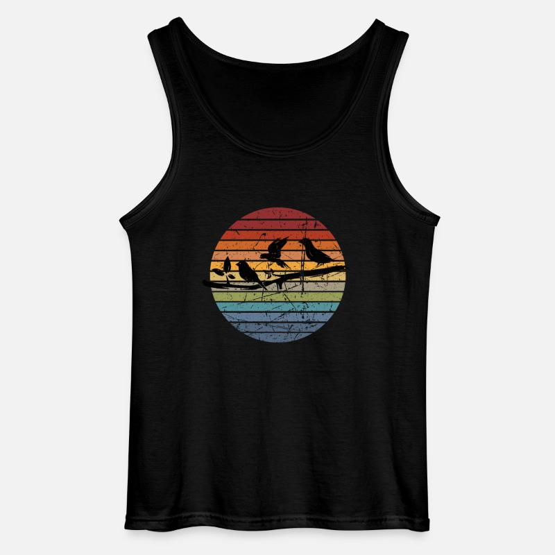 Vogelbeobachtung Retro - Gildan Männer Tank Top - Schwarz