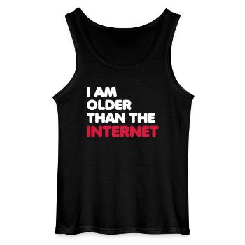 I am older than the internet - Gildan Men’s Tank Top - black - Front - AI Model Male 185 dark (185cm)