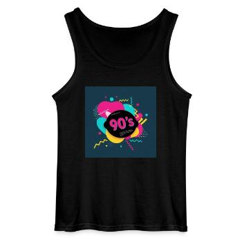 90er-Jahre-Vibes - Gildan Männer Tank Top - Schwarz - Vorne - AI Model Male 185 dark (185cm)