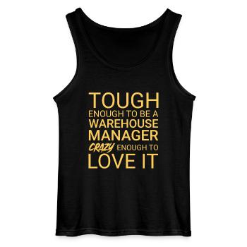 Warehouse Manager Crazy - Gildan Männer Tank Top - Schwarz - Vorne - AI Model Male 185 dark (185cm)
