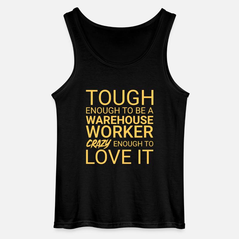 Warehouse Worker Crazy - Gildan Männer Tank Top - Schwarz