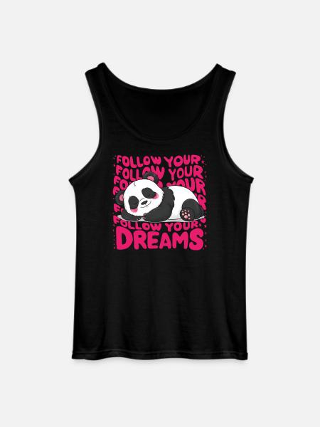 Panda - Follow your dreams - Gildan Men’s Tank Top - black