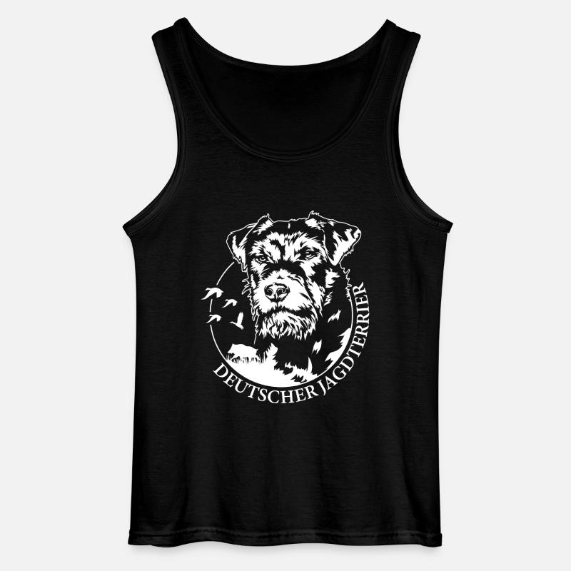 Deutscher Jagdterrier Jagdhunde Hunde Wilsigns - Gildan Männer Tank Top - Schwarz