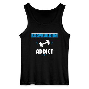 Bodybuilding Addict - Gildan Men’s Tank Top - black - Front - AI Model Male 185 dark (185cm)