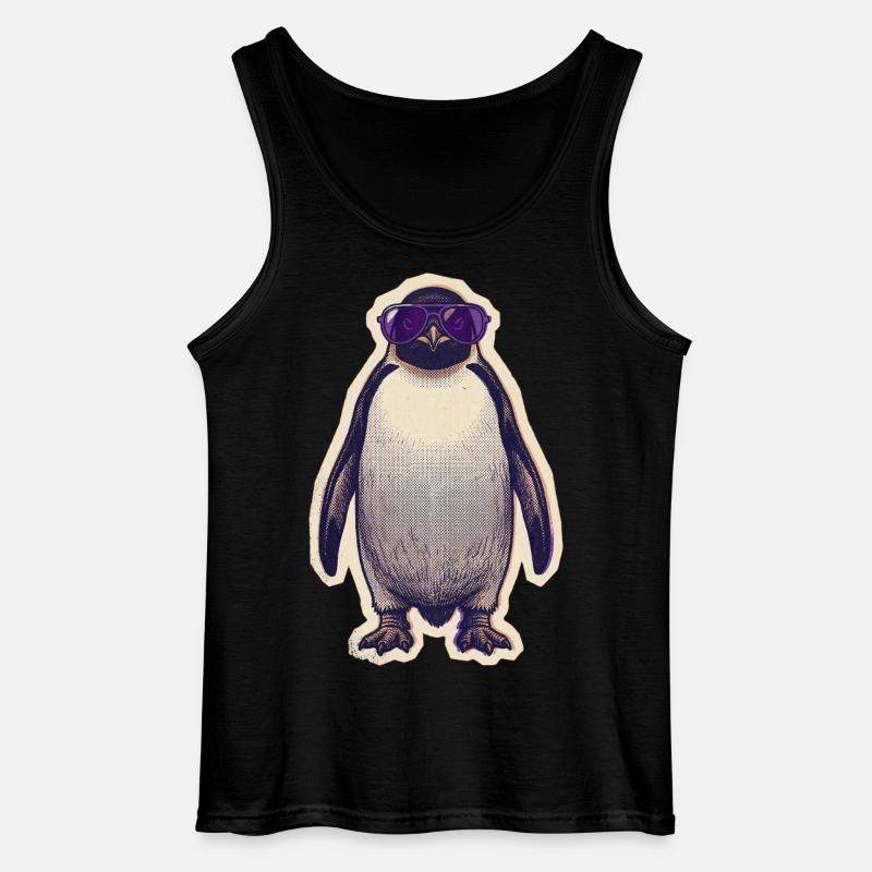 Pinguin mit Sonnenbrille - Gildan Männer Tank Top - Schwarz