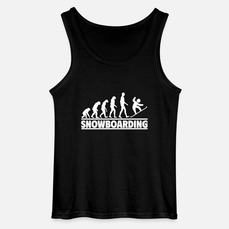 Snowboarding Evolution: Humans conquer - Gildan Men’s Tank Top - black