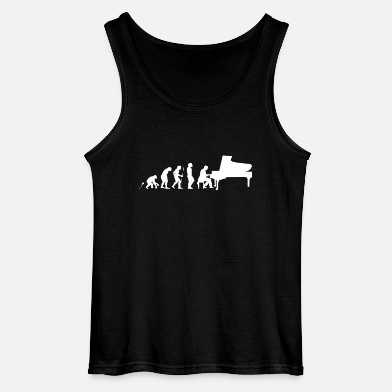 Pianist Evolution Fun Shirt - Gildan Männer Tank Top - Schwarz
