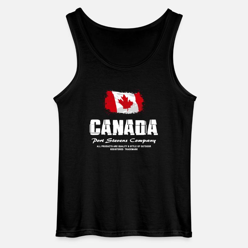 Maple Leaf - Canada Flag - Gildan Männer Tank Top - Schwarz
