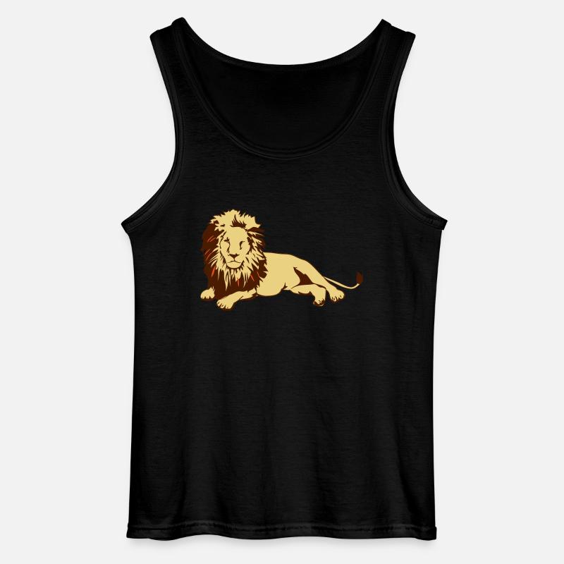 Löwe (liegend) - Gildan Männer Tank Top - Schwarz