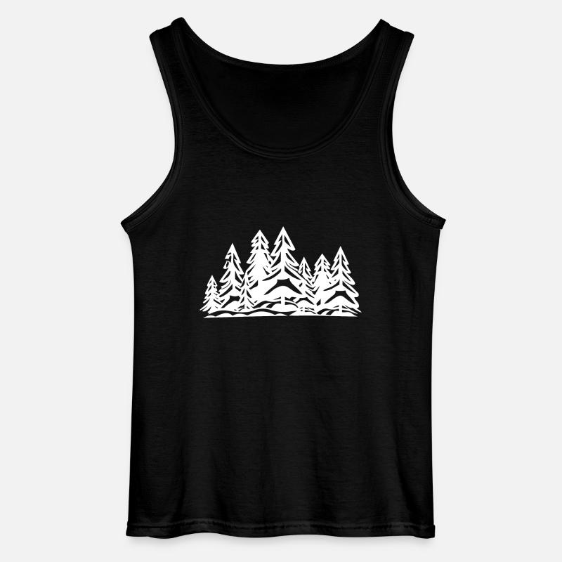 Wald Bäume - Gildan Männer Tank Top - Schwarz