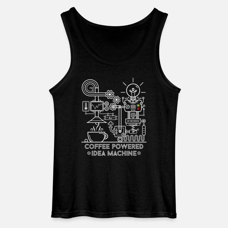 Coffee powered - white - Gildan Männer Tank Top - Schwarz