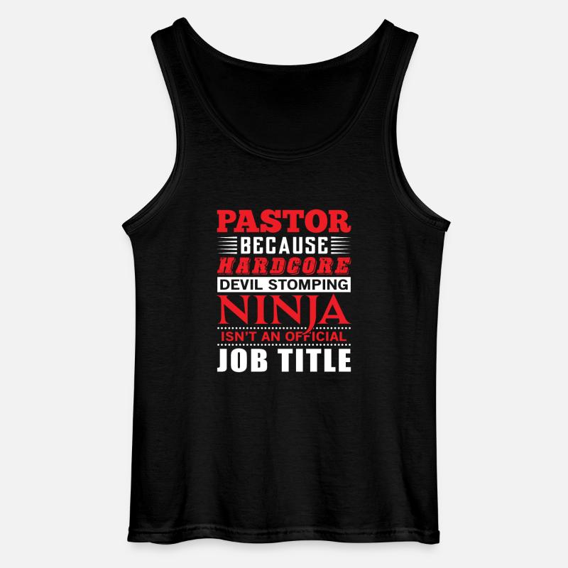 Pastor devil stomping Ninja - Gildan Men’s Tank Top - black