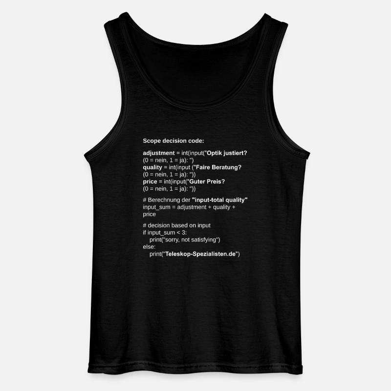 Astronomie Scope Decision Code Teleskop - Gildan Männer Tank Top - Schwarz
